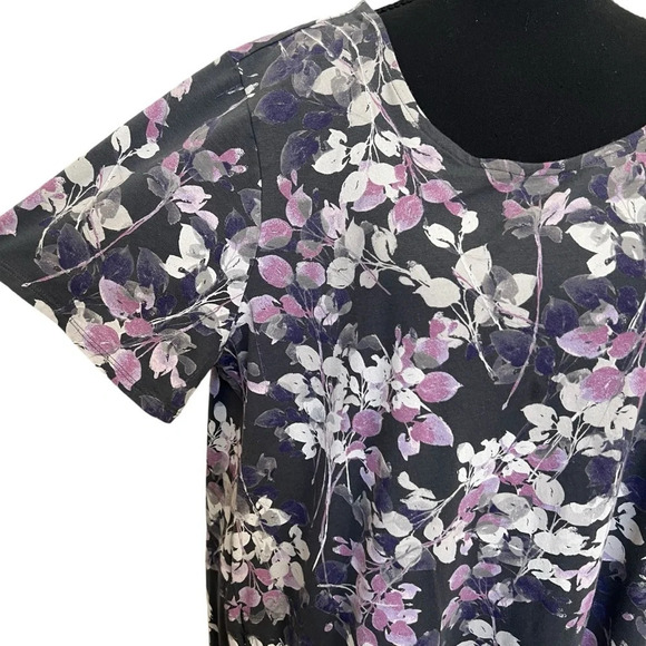 J.Jill Floral Pima Cotton Blend Dress Purple Size XL - Picture 3 of 8